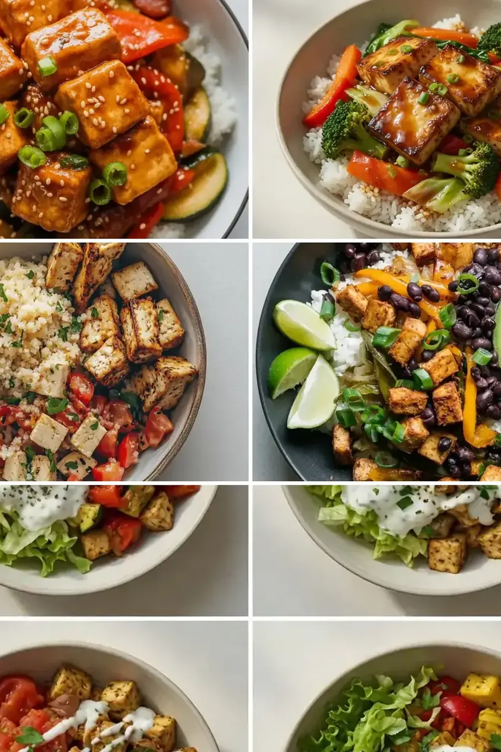 High-Protein Tofu and Vegetable Meal Prep Bowls