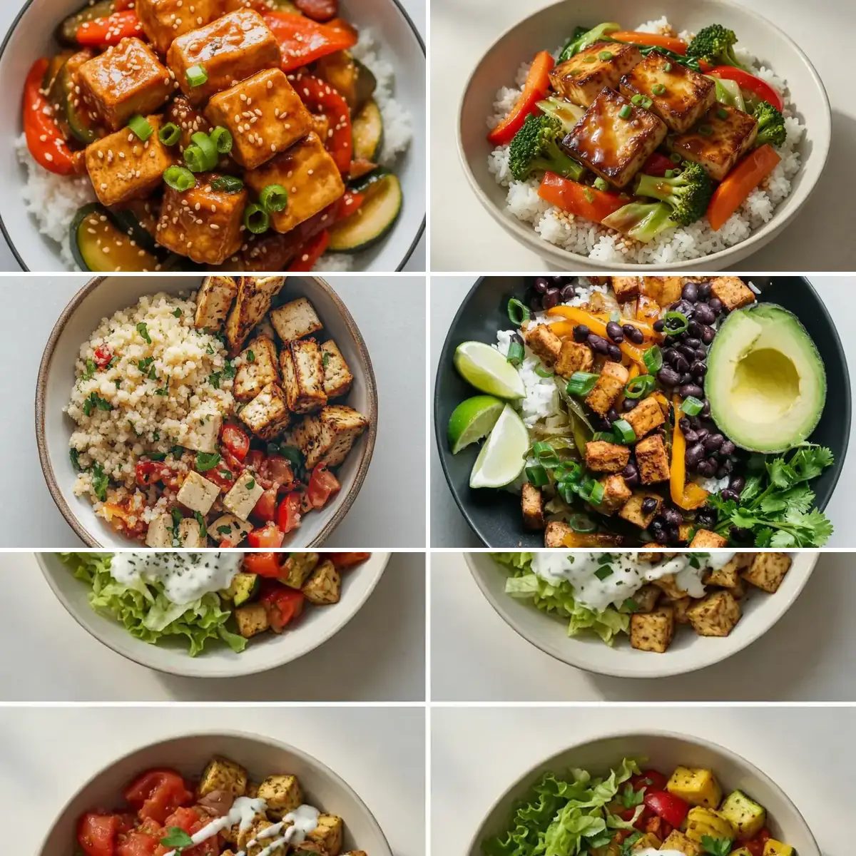 High-Protein Tofu And Vegetable Meal Prep Bowls