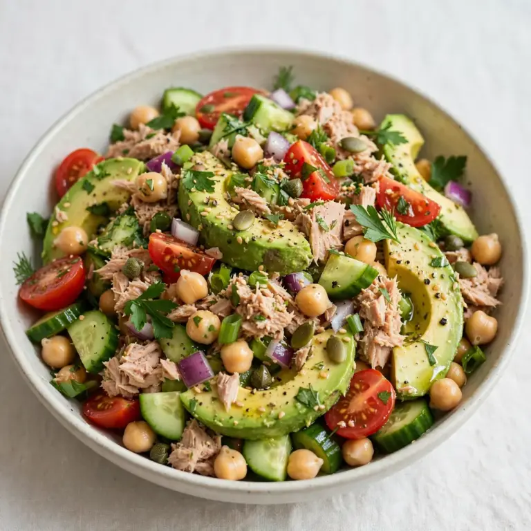 High Protein Tuna Avocado Salad