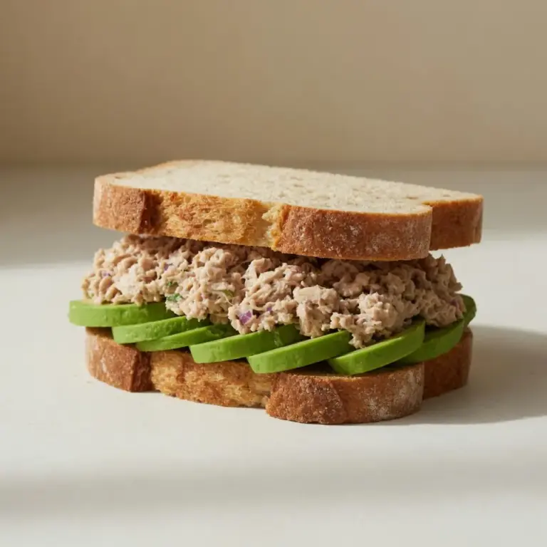 High Protein Tuna Avocado Sandwich