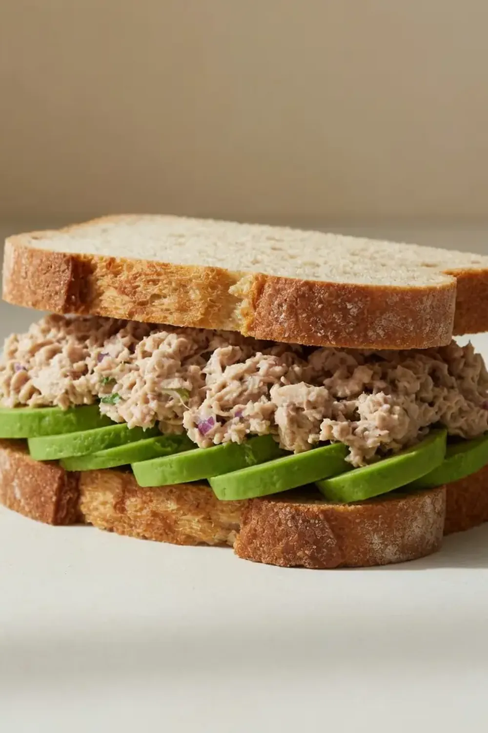 high protein tuna avocado sandwich