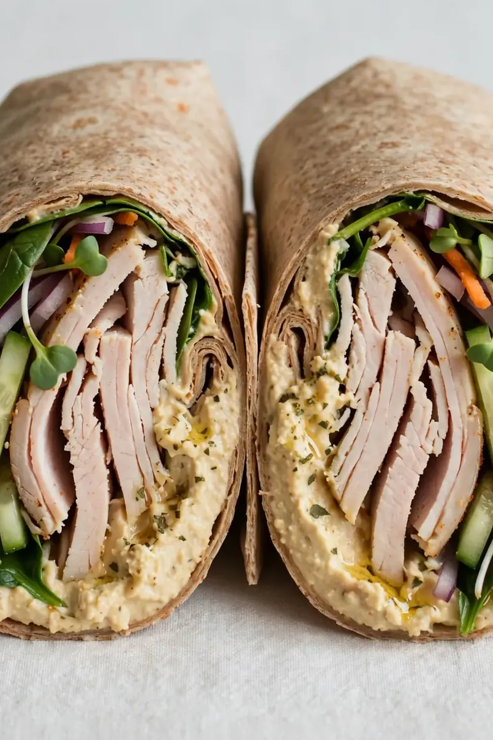 High-Protein Turkey and Hummus Wrap