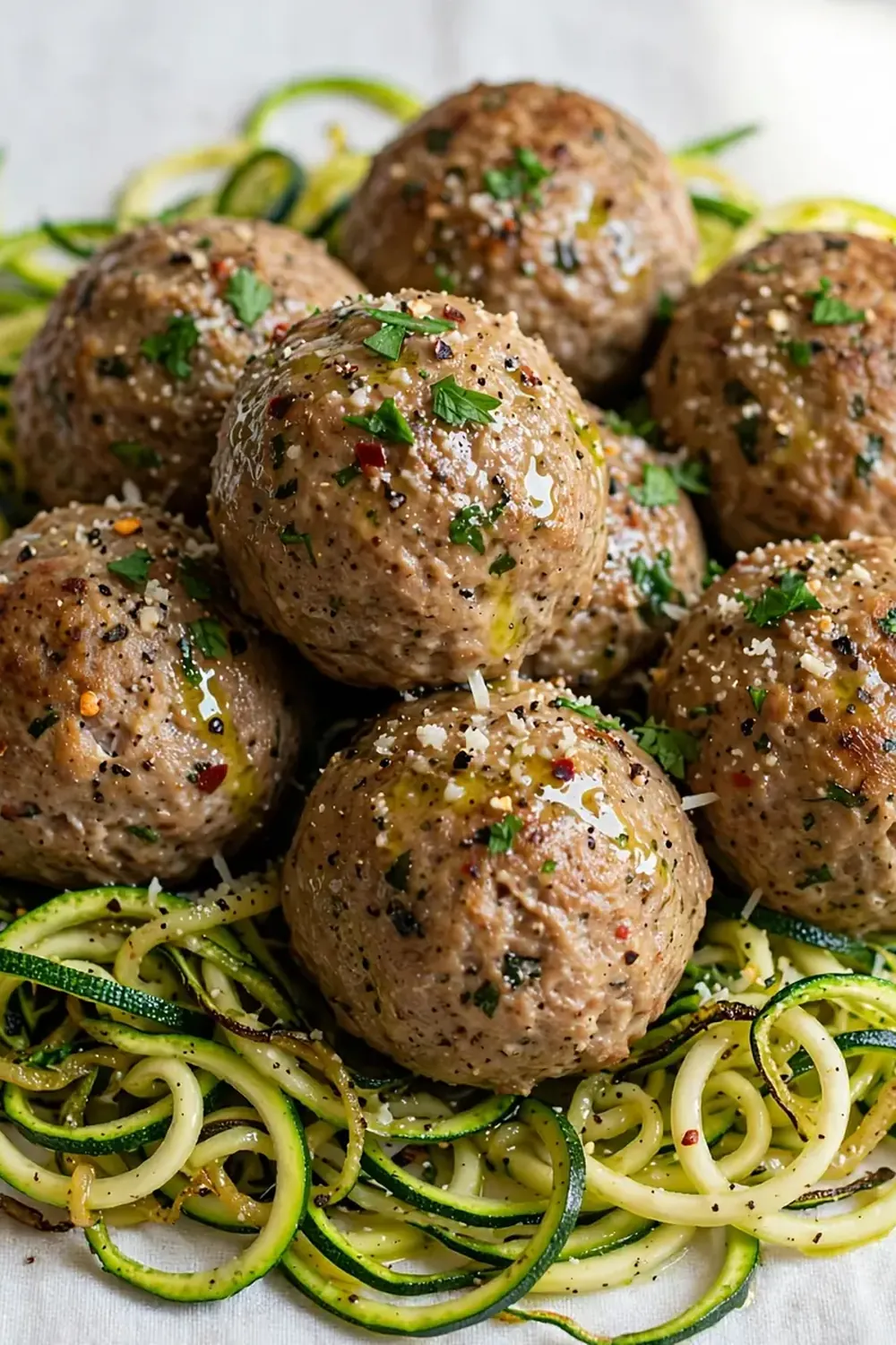 High-Protein Turkey Meatball Meal Prep with Zoodles