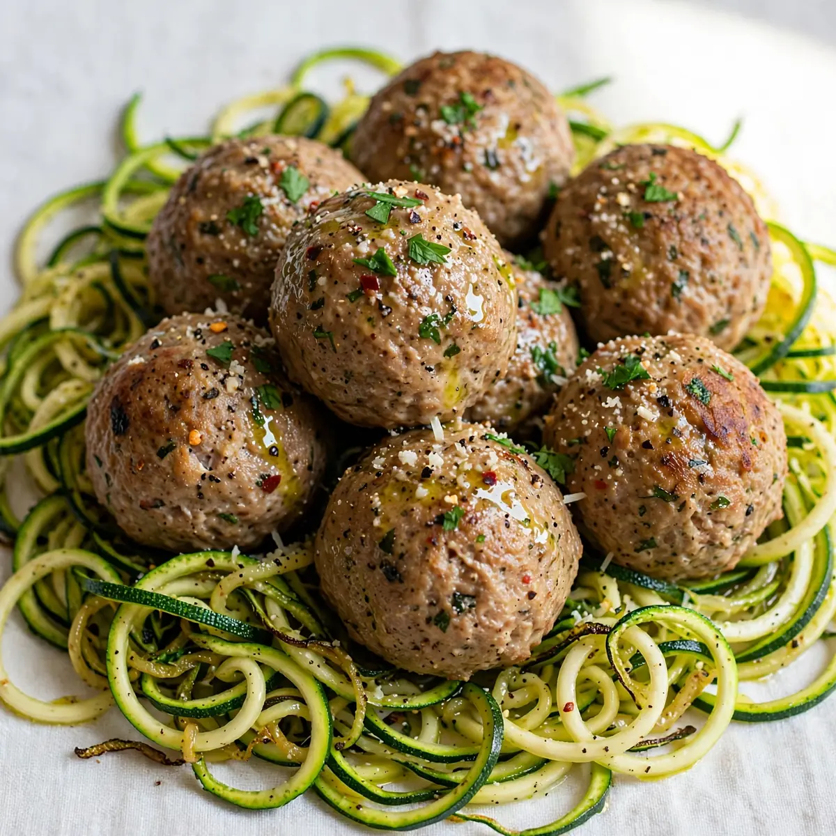 High-Protein Turkey Meatball Meal Prep With Zoodles