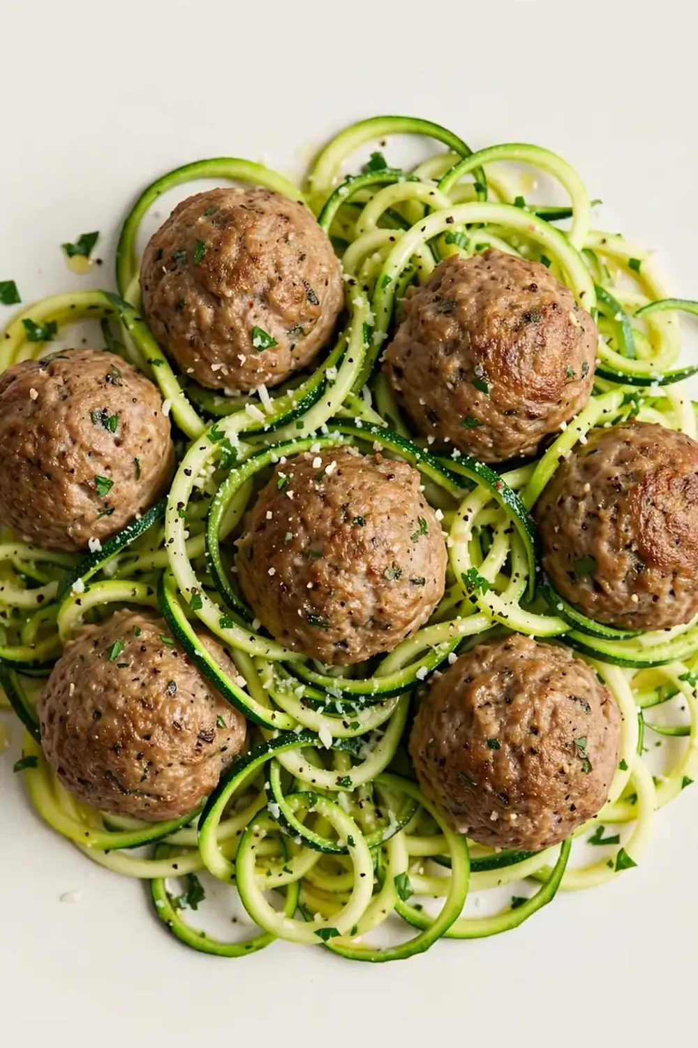 High-Protein Turkey Meatballs with Zucchini Noodles