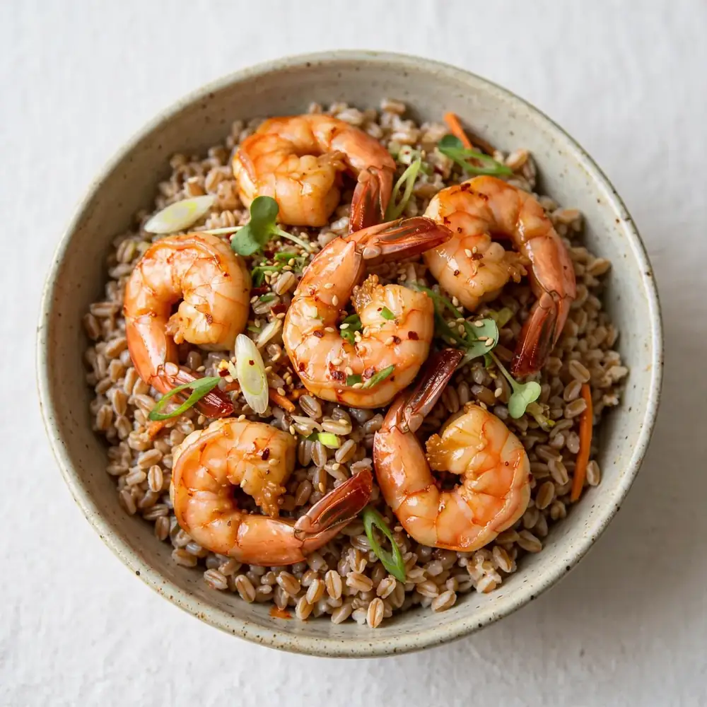 Korean-Style Shrimp and Farro