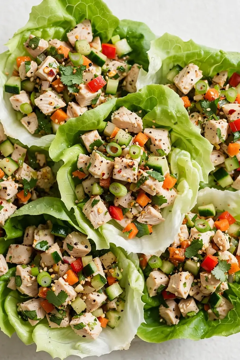 low calorie chicken.lettuce cups