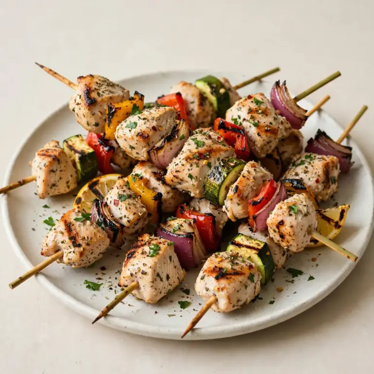 Low-Calorie High-Protein Chicken And Vegetable Skewers