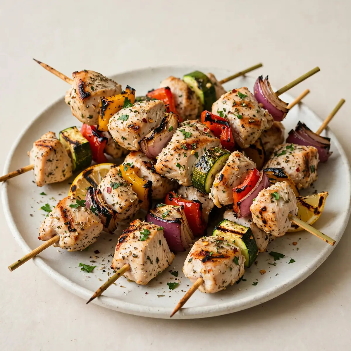 Low-Calorie High-Protein Chicken And Vegetable Skewers