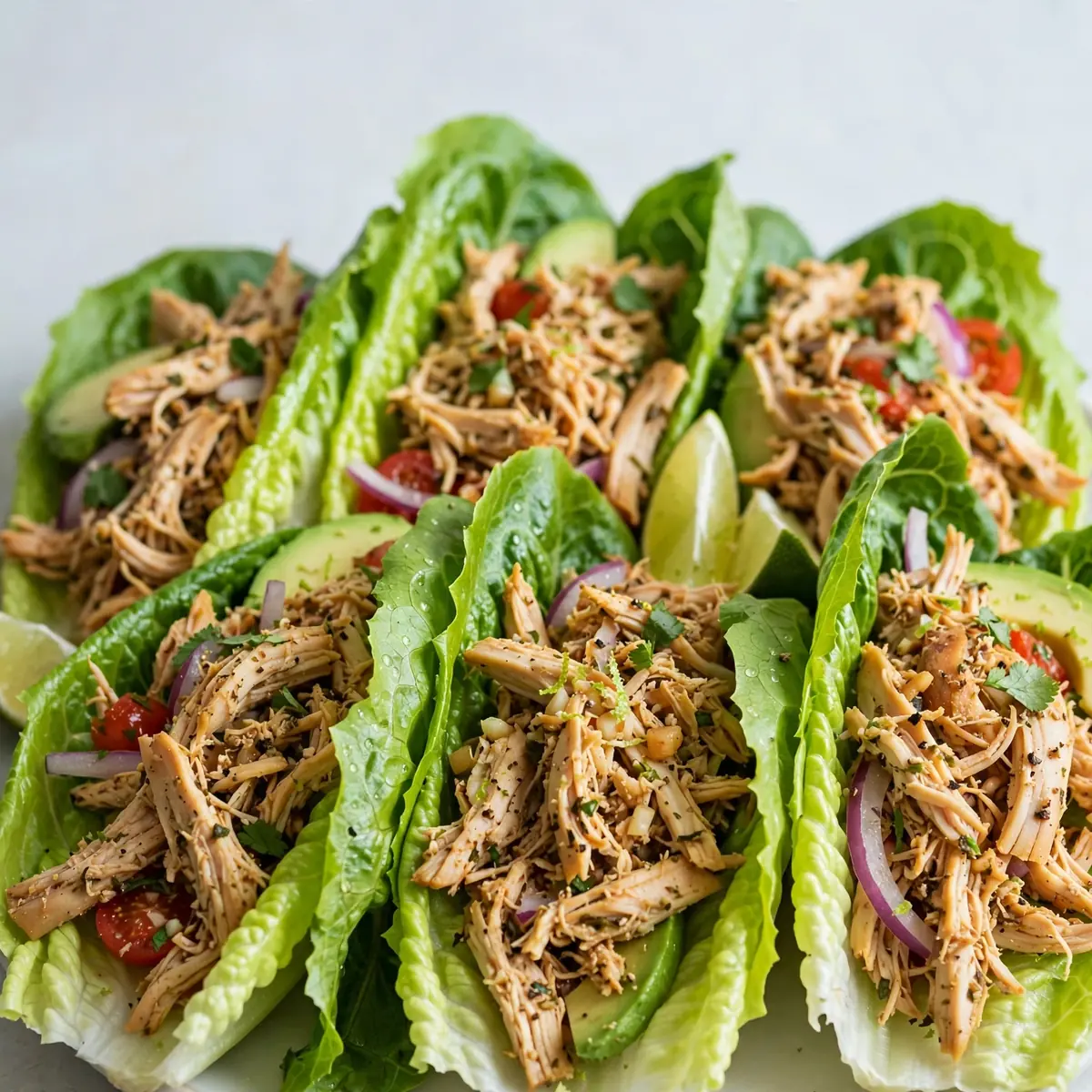 Low-Calorie High-Protein Chicken Lettuce Tacos
