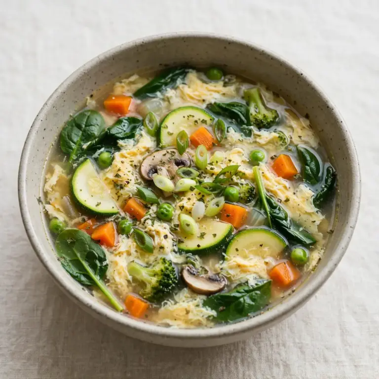 Low-Calorie High-Protein Vegetable And Egg Soup