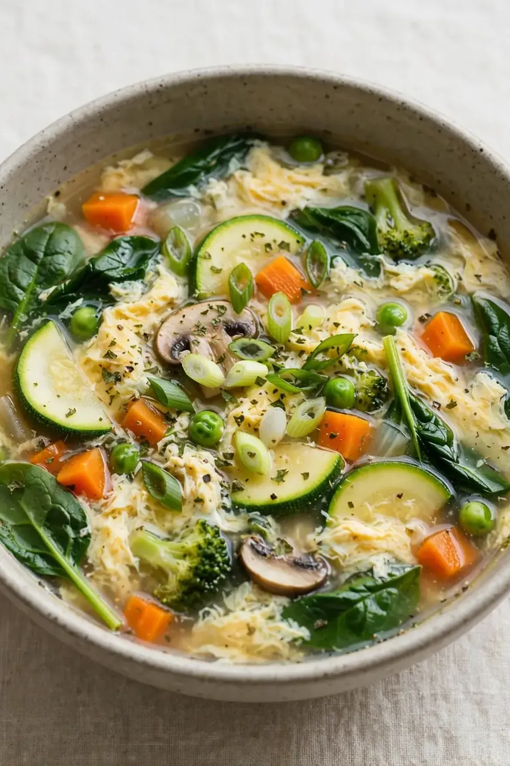 Low-Calorie High-Protein Vegetable and Egg Soup