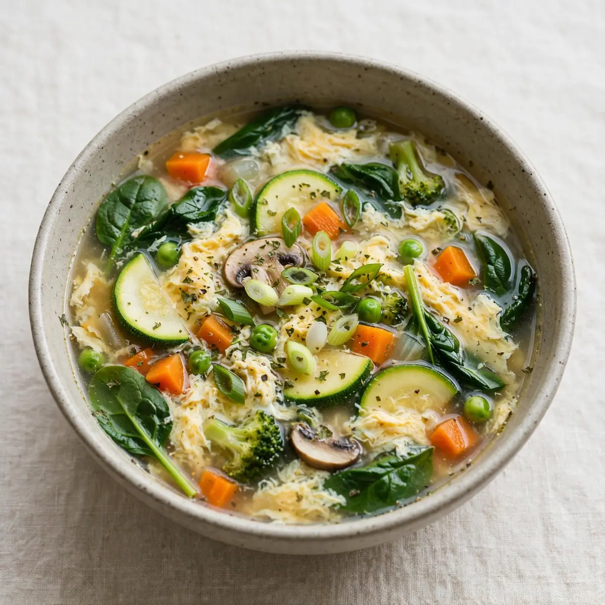 Low-Calorie High-Protein Vegetable And Egg Soup