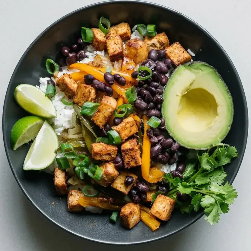 Mexican-Style Tofu and Vegetable Fajita Bowl