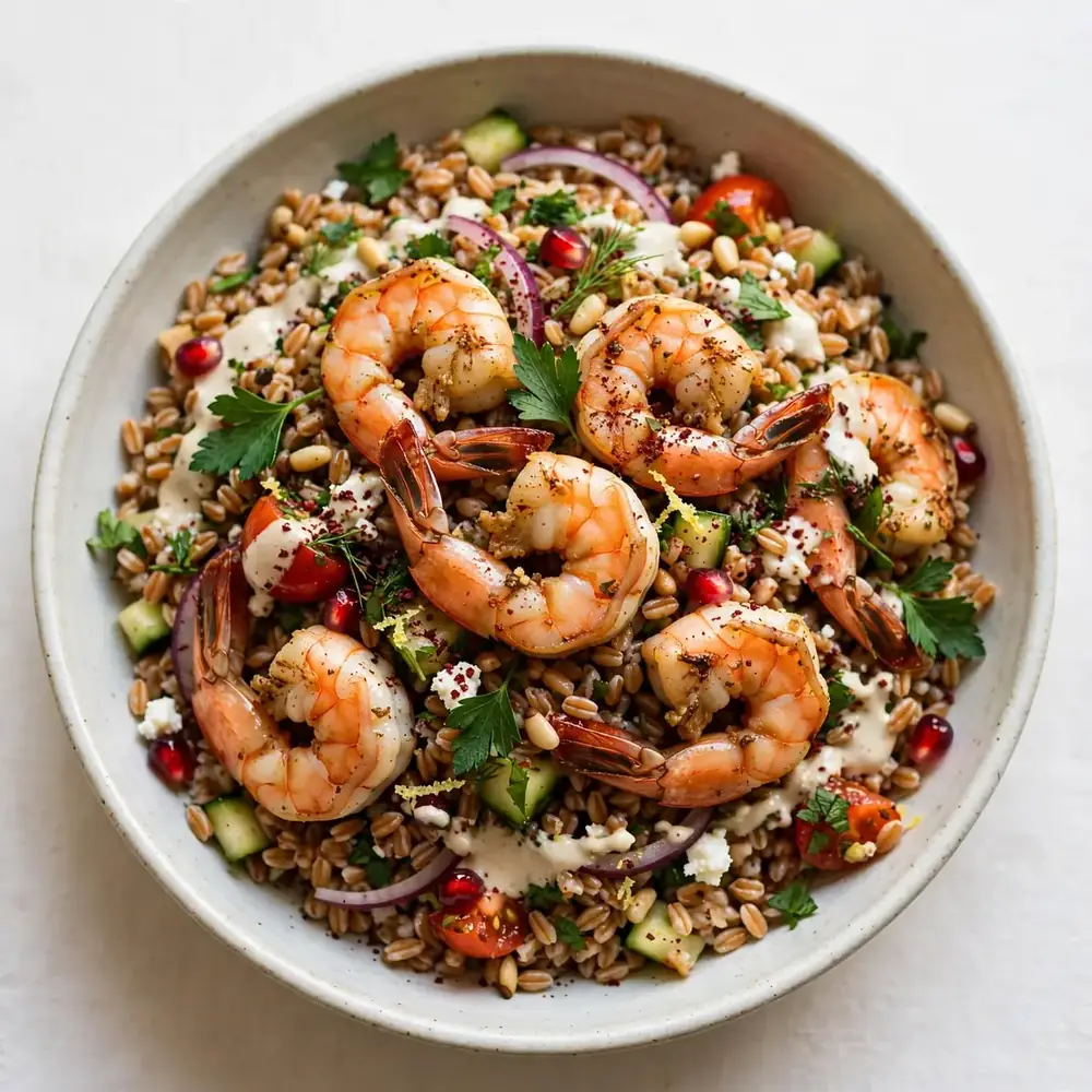 Middle Eastern-Style Shrimp and Farro