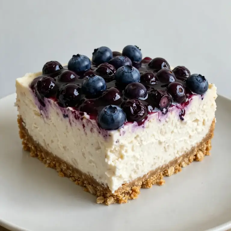 No Bake High Protein Blueberry Cheesecake