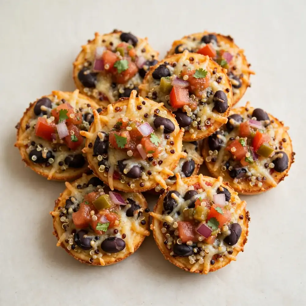 Quinoa, Black Bean, and Salsa Protein Pizza Bites