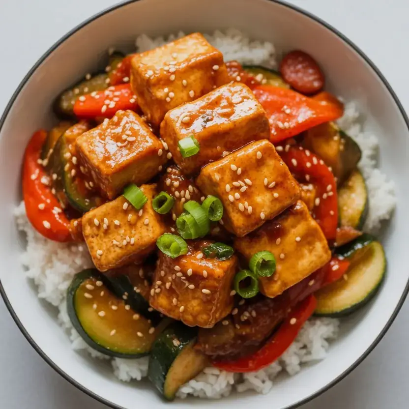 Spicy Korean Tofu and Vegetable Bowl