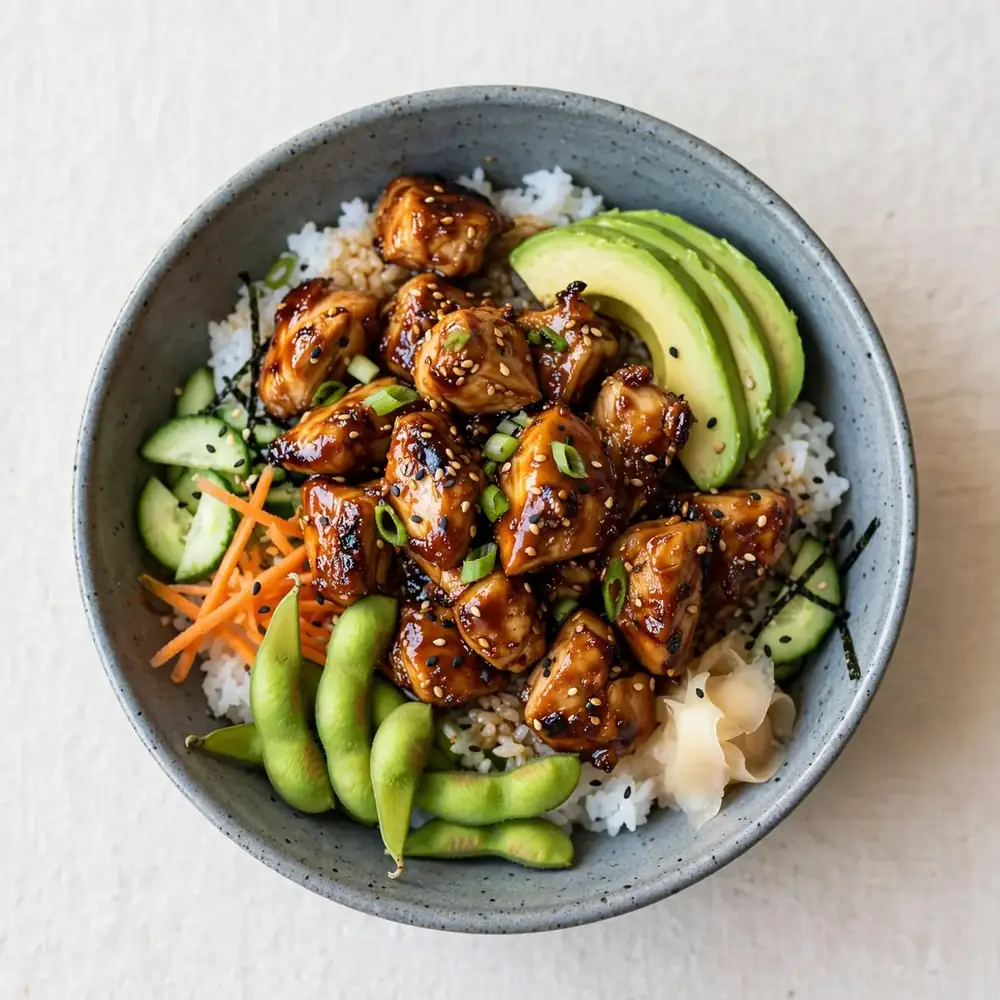 Teriyaki Chicken & Avocado Sushi Bowl