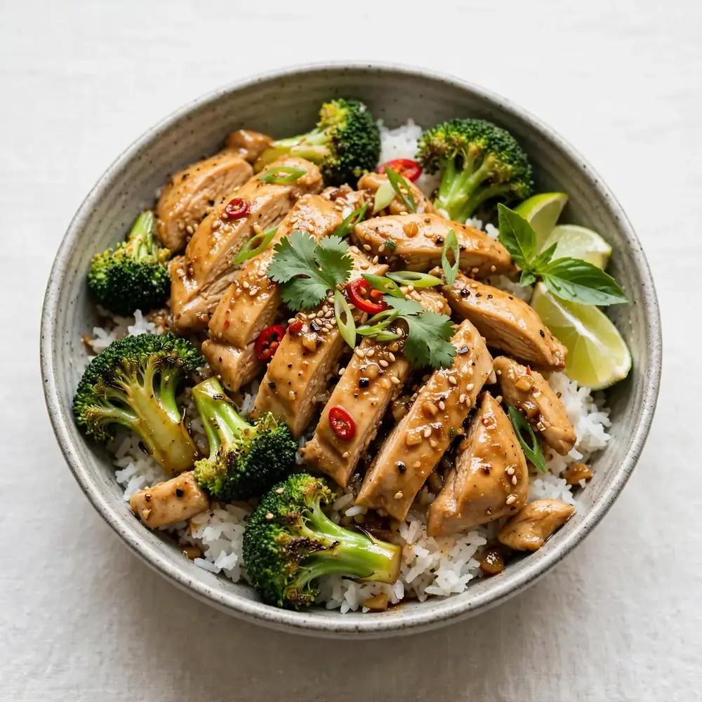 Thai-Style Chicken and Broccoli Rice Bowl