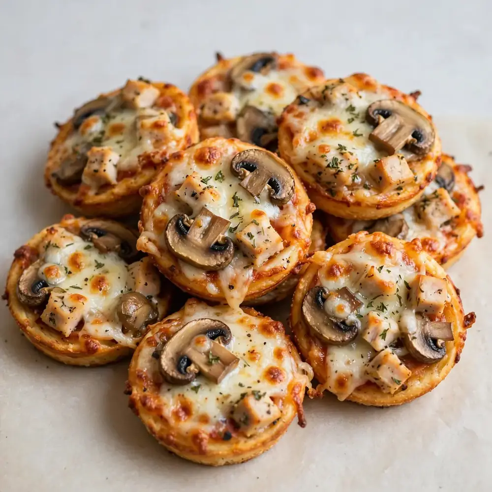 Turkey and Mushroom Protein Pizza Bites