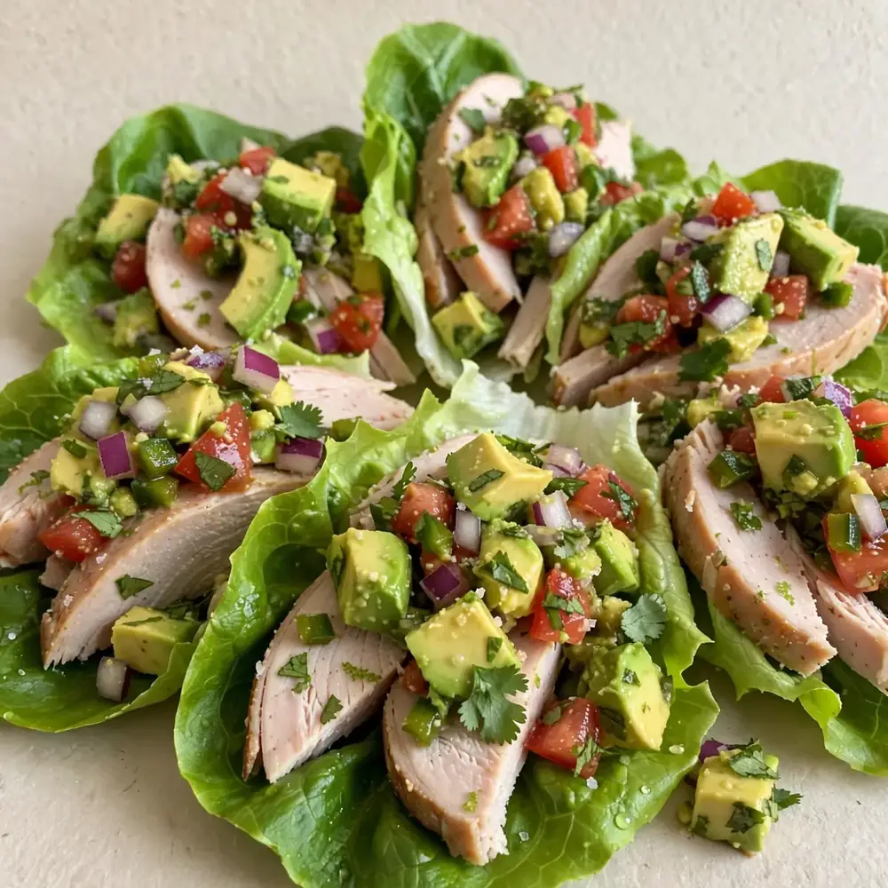 Turkey & Avocado Salsa Lettuce Wraps