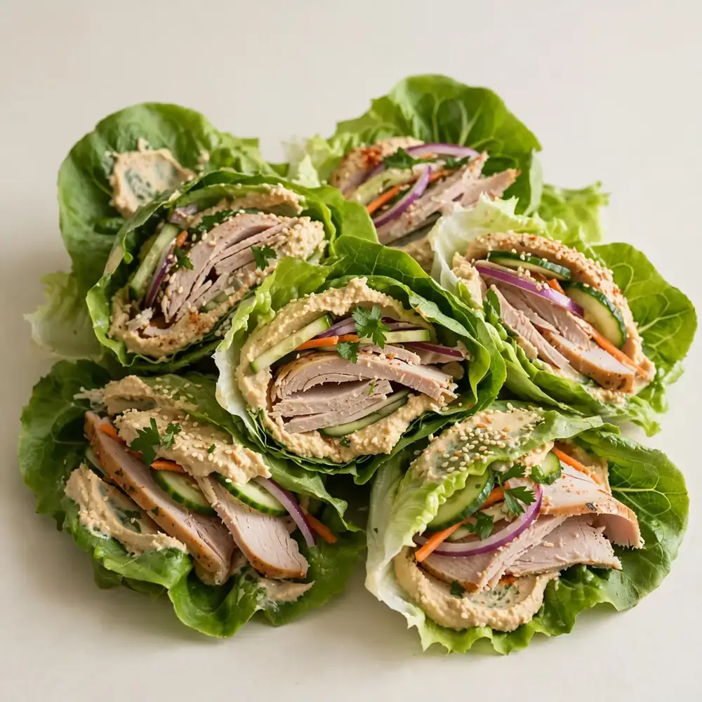 Turkey & Hummus Lettuce Wraps