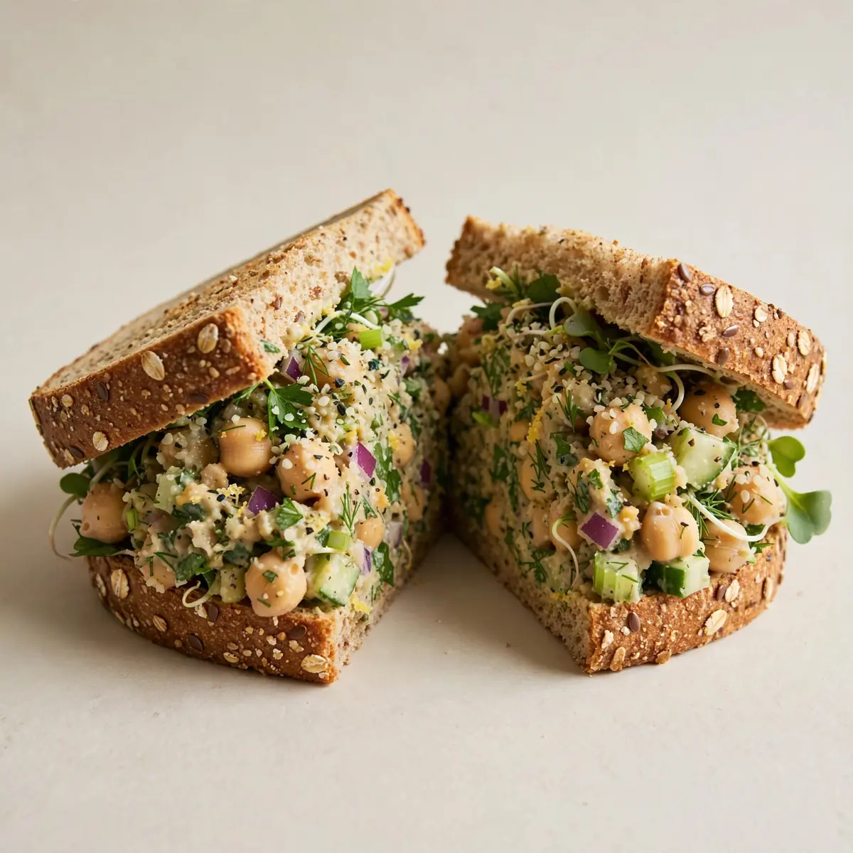 Vegan High-Protein Chickpea Salad Sandwich