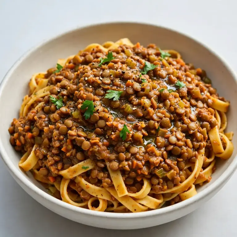 Vegan High-Protein Lentil Bolognese