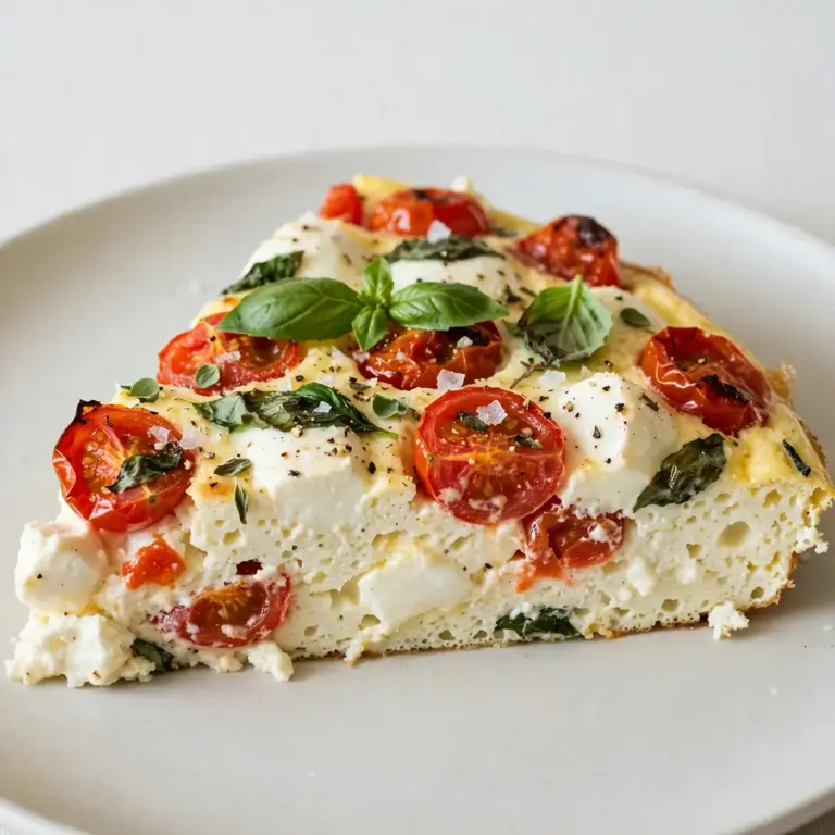 Vegetarian High-Protein Caprese Egg White Frittata