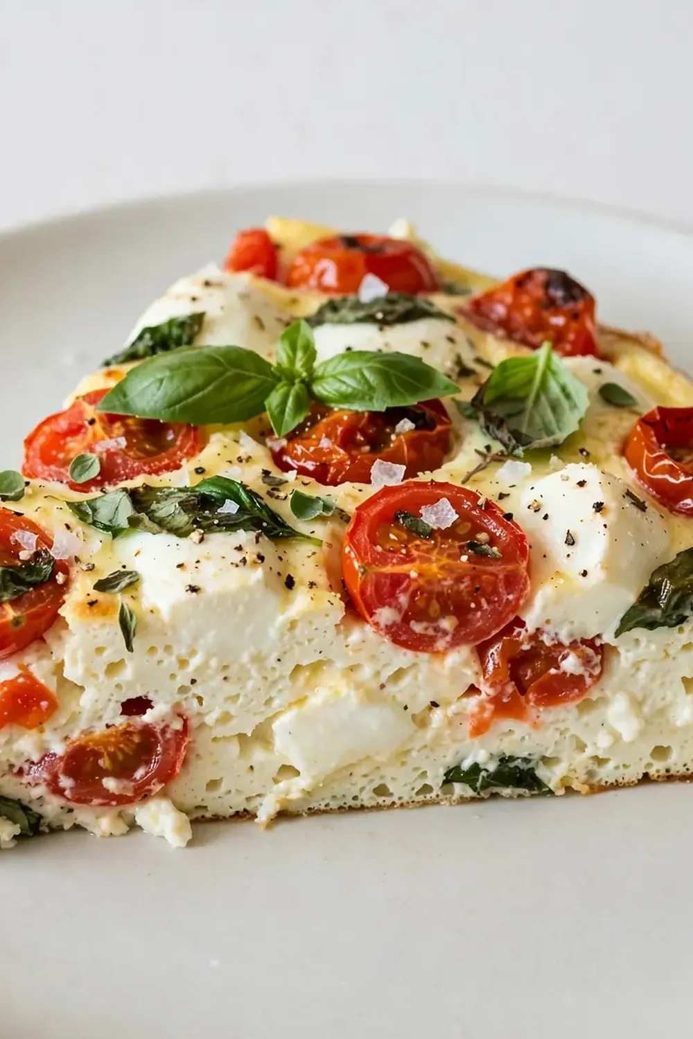 Vegetarian High-Protein Caprese Egg White Frittata