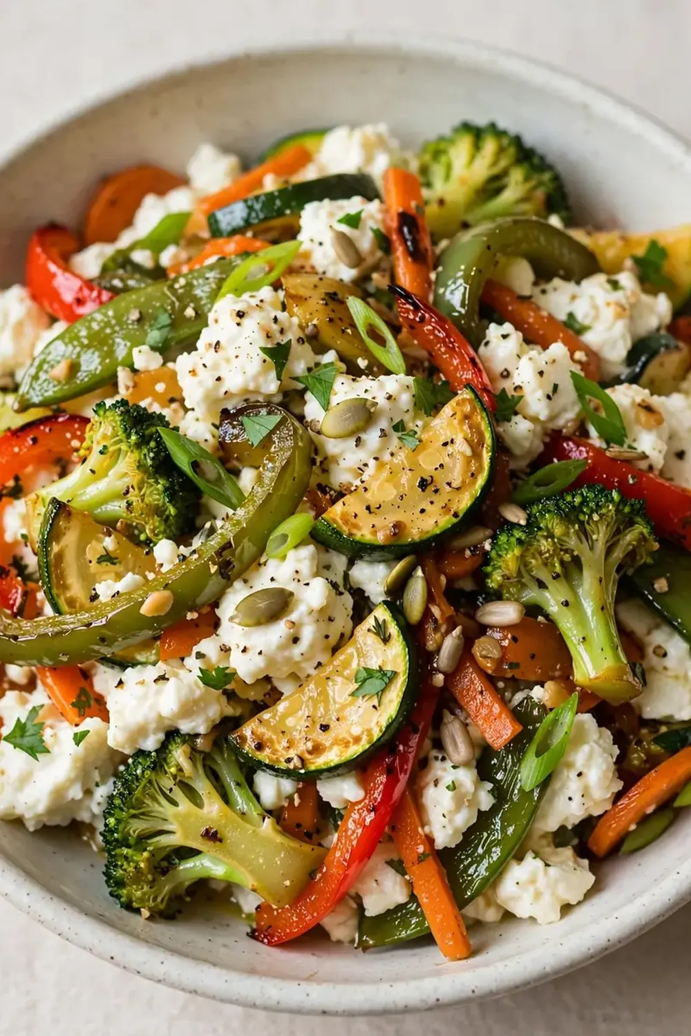 Vegetarian High-Protein Cottage Cheese Veggie Stir-Fry
