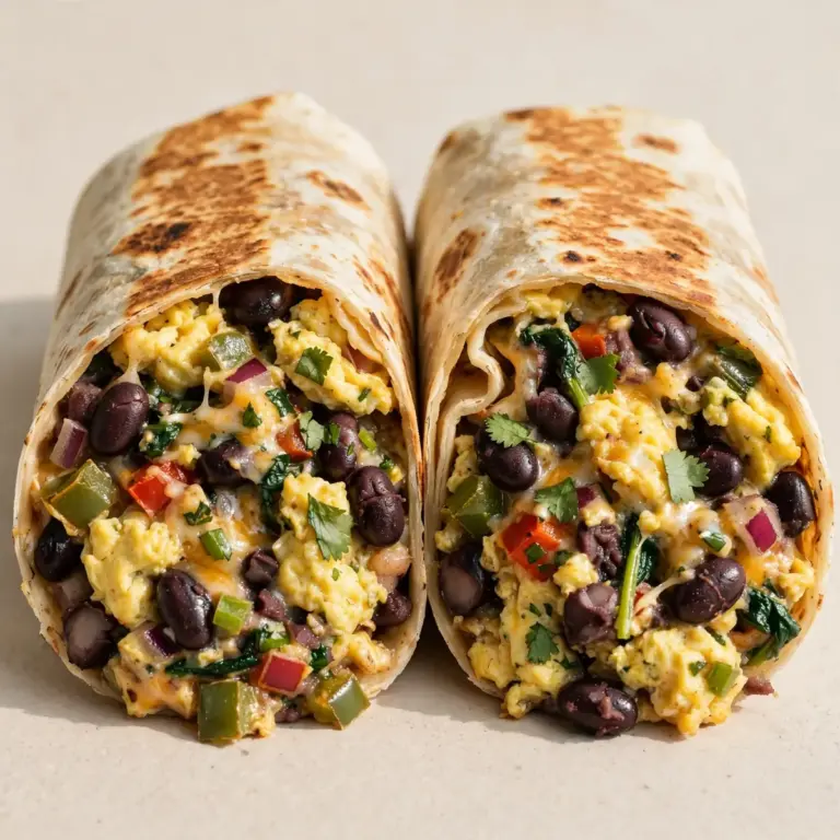 Vegetarian High-Protein Egg And Black Bean Burrito
