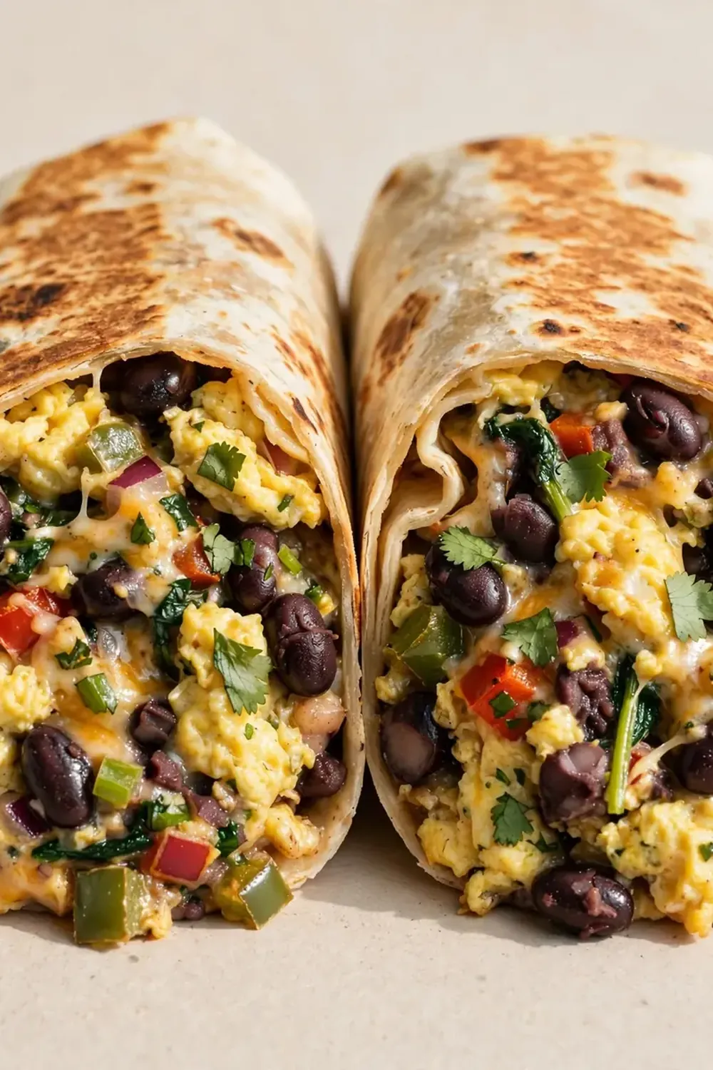 Vegetarian High-Protein Egg and Black Bean Burrito